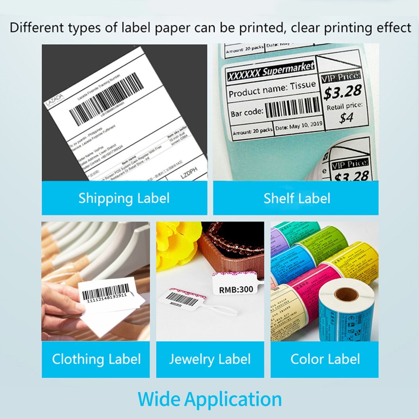 High-Speed 4x6 Shipping Label Printer, Compatible with Amazon UPS Ebay Shopify FedEx, 160mm/s USB Thermal Sticker Printer, Max. 110mm Width for Barcode & Postage