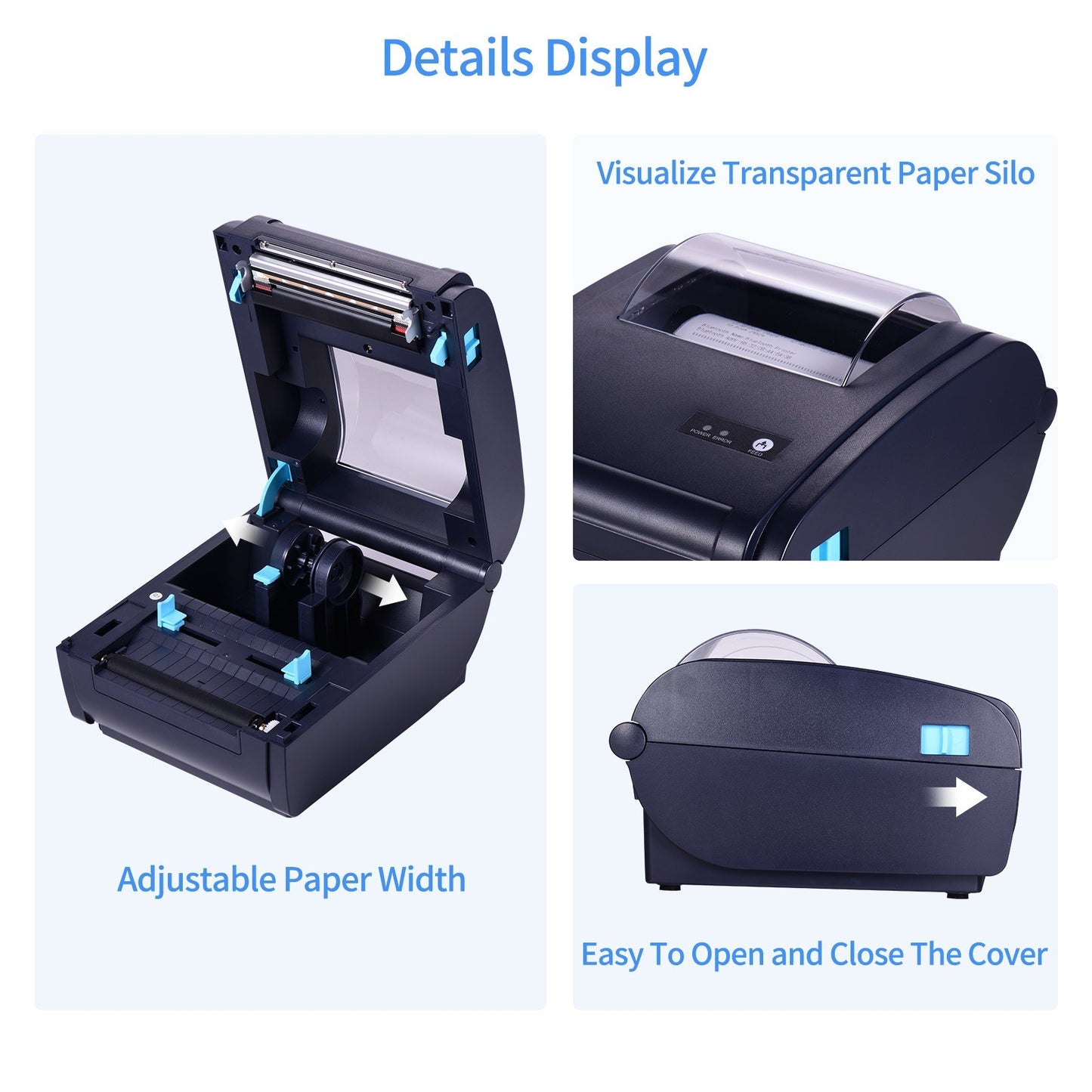 4x6 High-Speed Desktop Thermal Label Printer, USB Connectivity, Max 110mm Width, Compatible with Amazon, UPS, eBay, Shopify, FedEx for Shipping and Barcode Labels