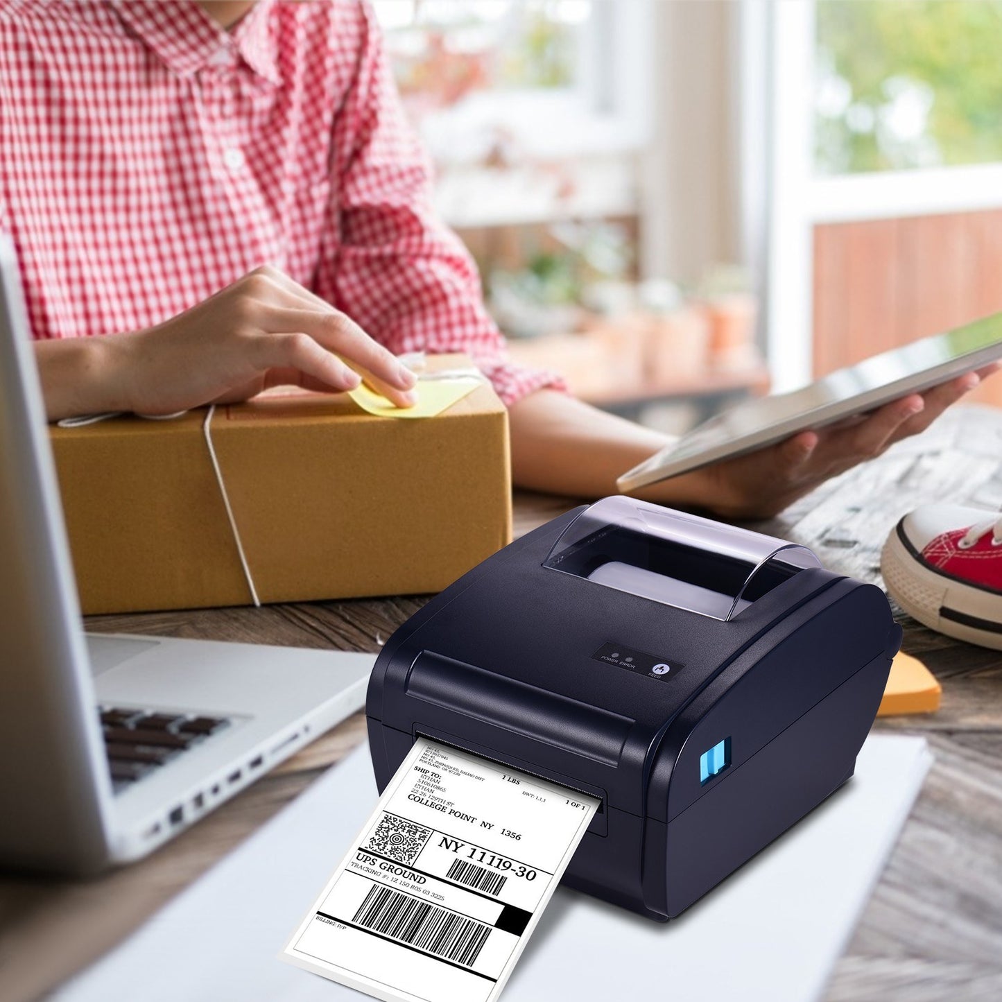 4x6 High-Speed Desktop Thermal Label Printer, USB Connectivity, Max 110mm Width, Compatible with Amazon, UPS, eBay, Shopify, FedEx for Shipping and Barcode Labels