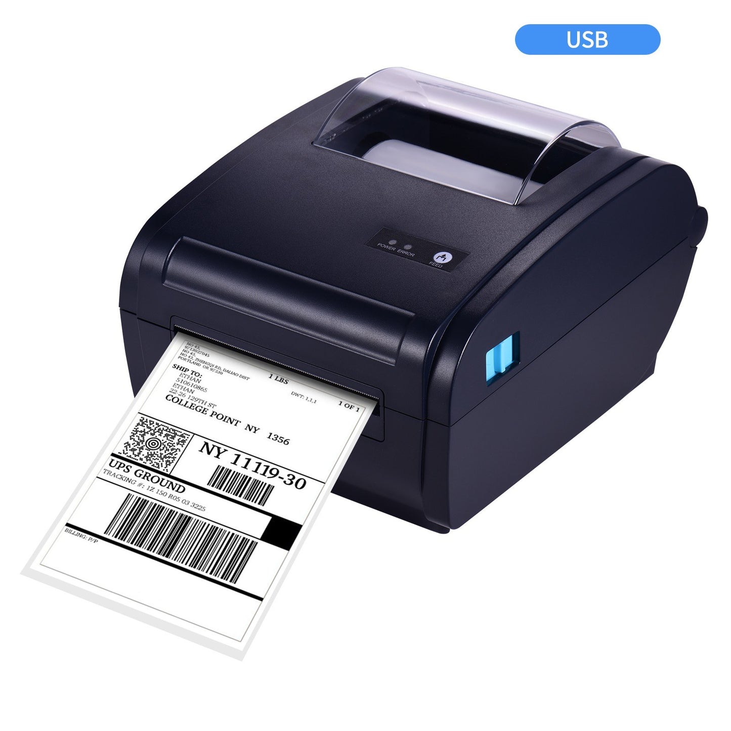 4x6 High-Speed Desktop Thermal Label Printer, USB Connectivity, Max 110mm Width, Compatible with Amazon, UPS, eBay, Shopify, FedEx for Shipping and Barcode Labels