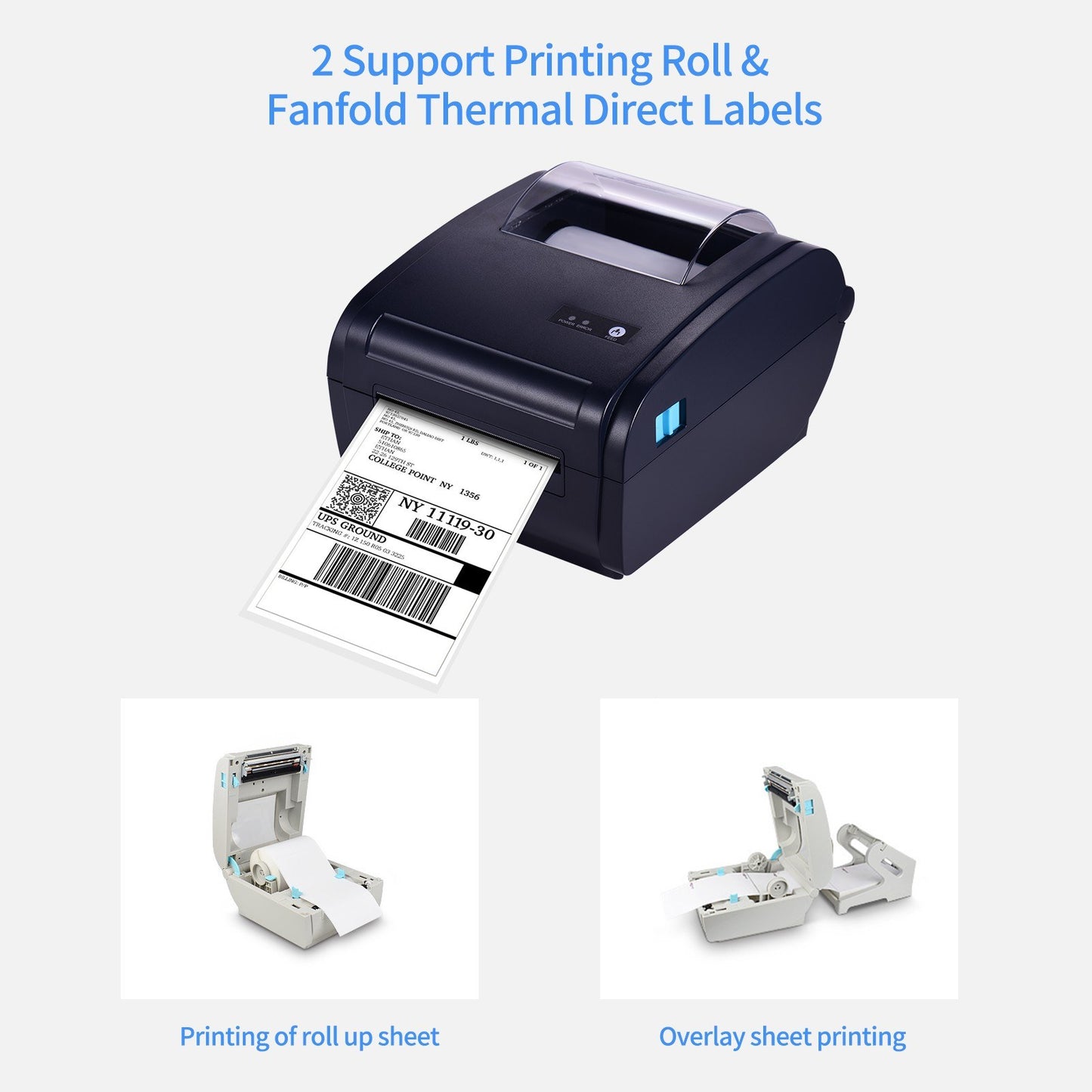 4x6 High-Speed Desktop Thermal Label Printer, USB Connectivity, Max 110mm Width, Compatible with Amazon, UPS, eBay, Shopify, FedEx for Shipping and Barcode Labels