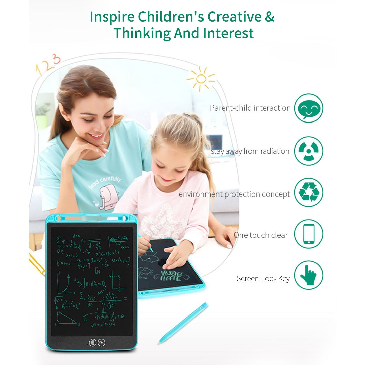 8.5 Inch LCD Writing Tablet for Kids - Colorful Doodle Drawing Pad with Magnetic Stylus, Educational Toy for Ages 3-6, Perfect for Home, Office & Gifts