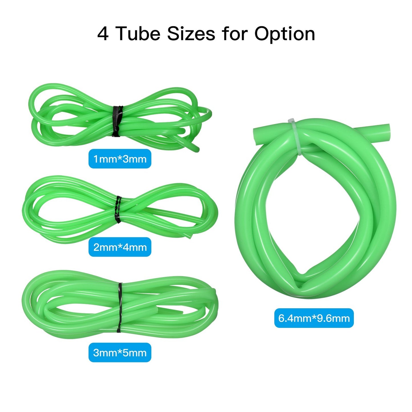 1 Meter Green Food Grade Silicone Tubing, Flexible Rubber Hose for Pump Transfer and Food Machinery, 1mm ID x 3mm OD