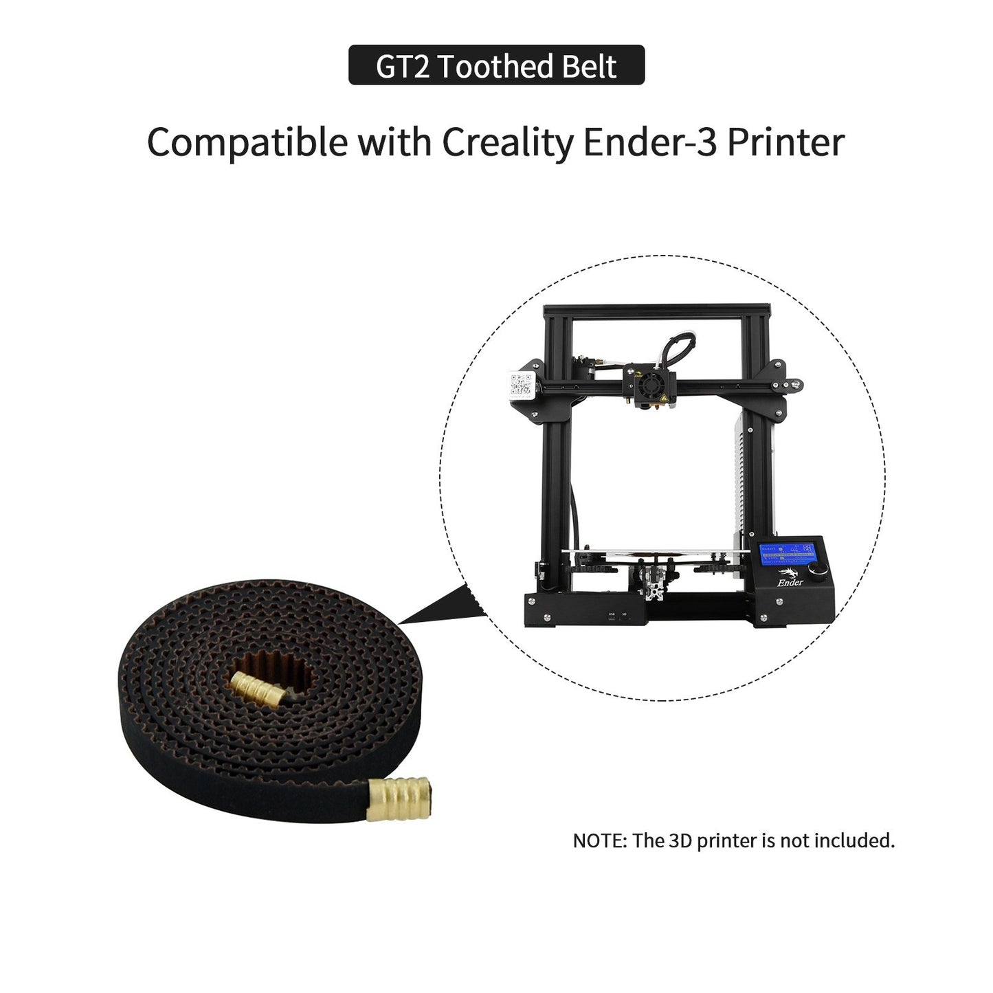 Aibecy GT2 Timing Belt: 3D Printer Accessory for Creality Ender-3, 6mm Wide, Abrasion Resistant & Low Noise