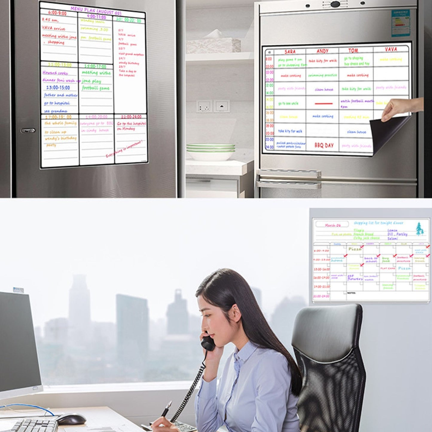 A3 Magnetic Dry Erase Calendar Whiteboard for Fridge: Weekly & Monthly Planner Set with 3 Pens & Eraser (16.5x11.8in)