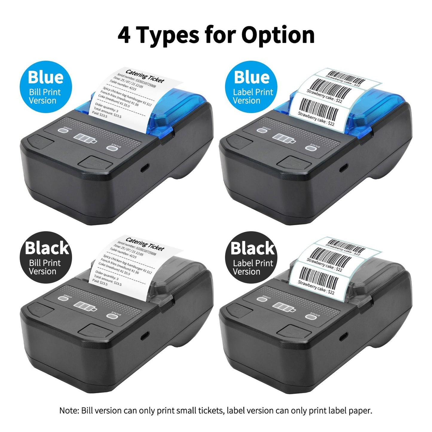 Wireless 58mm Portable Thermal Receipt Printer
