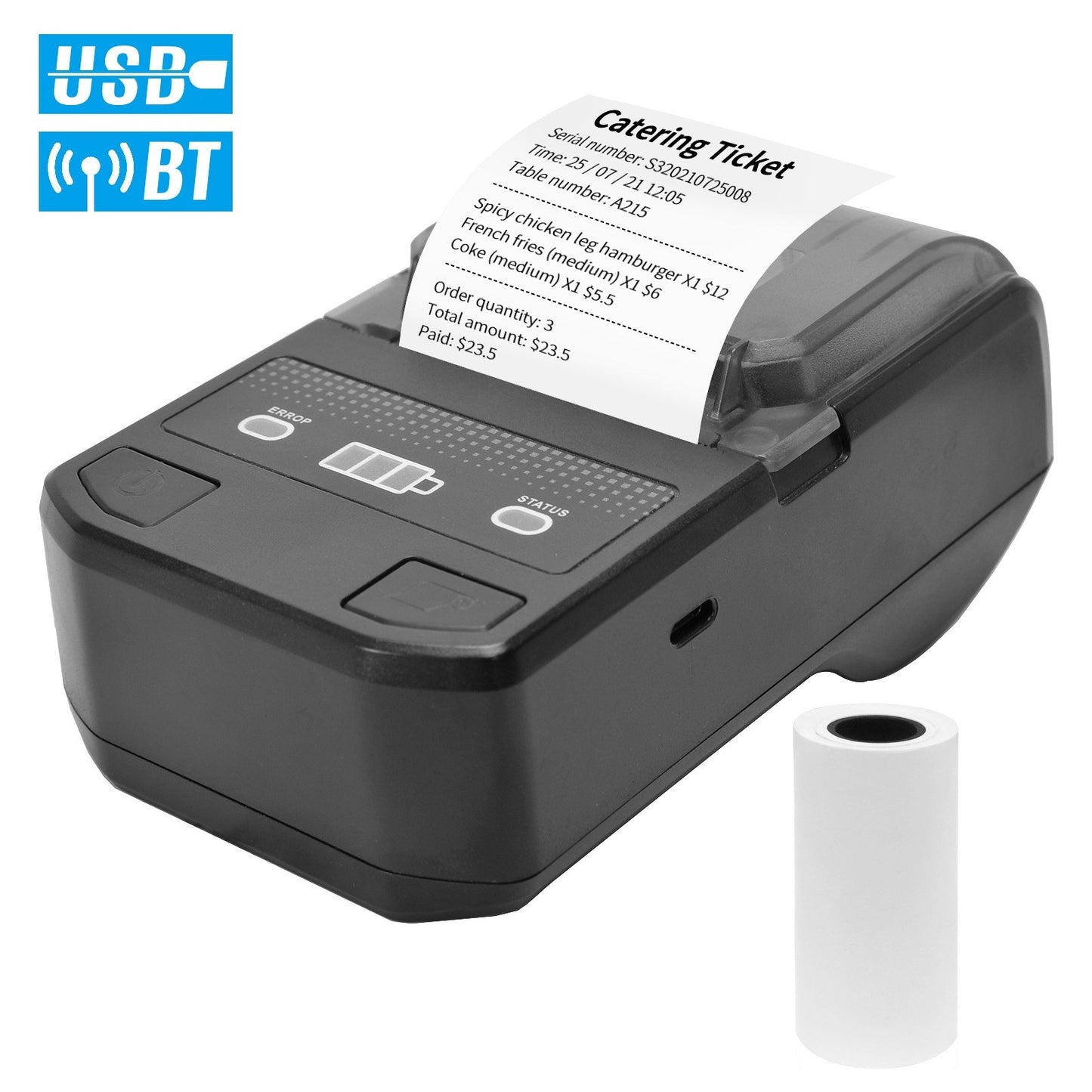 Wireless 58mm Portable Thermal Receipt Printer