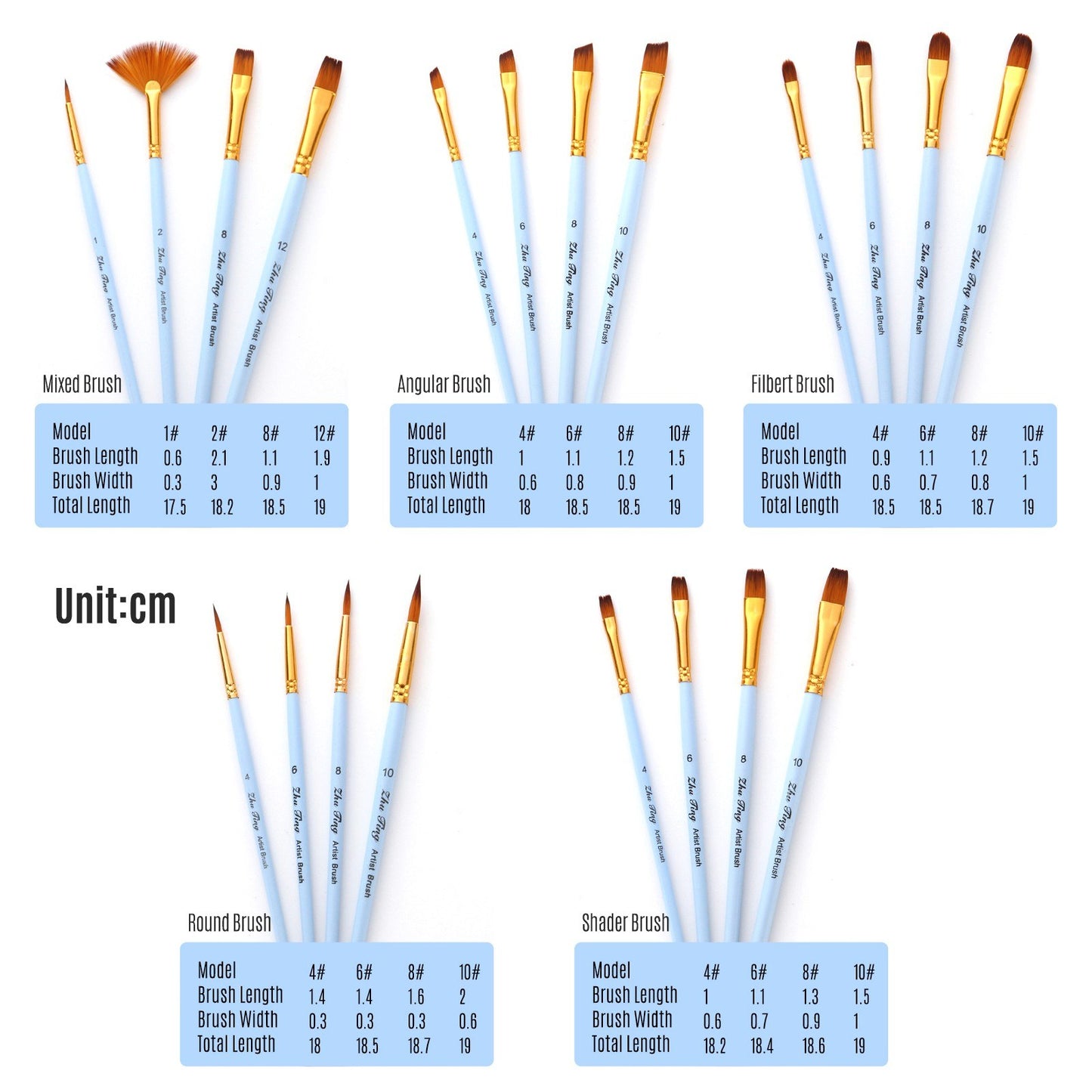 20pcs Artist Paint Brushes Set - Nylon Hair for Acrylic, Watercolor, Gouache, Oil & Face Painting - Ideal for Students & Professionals