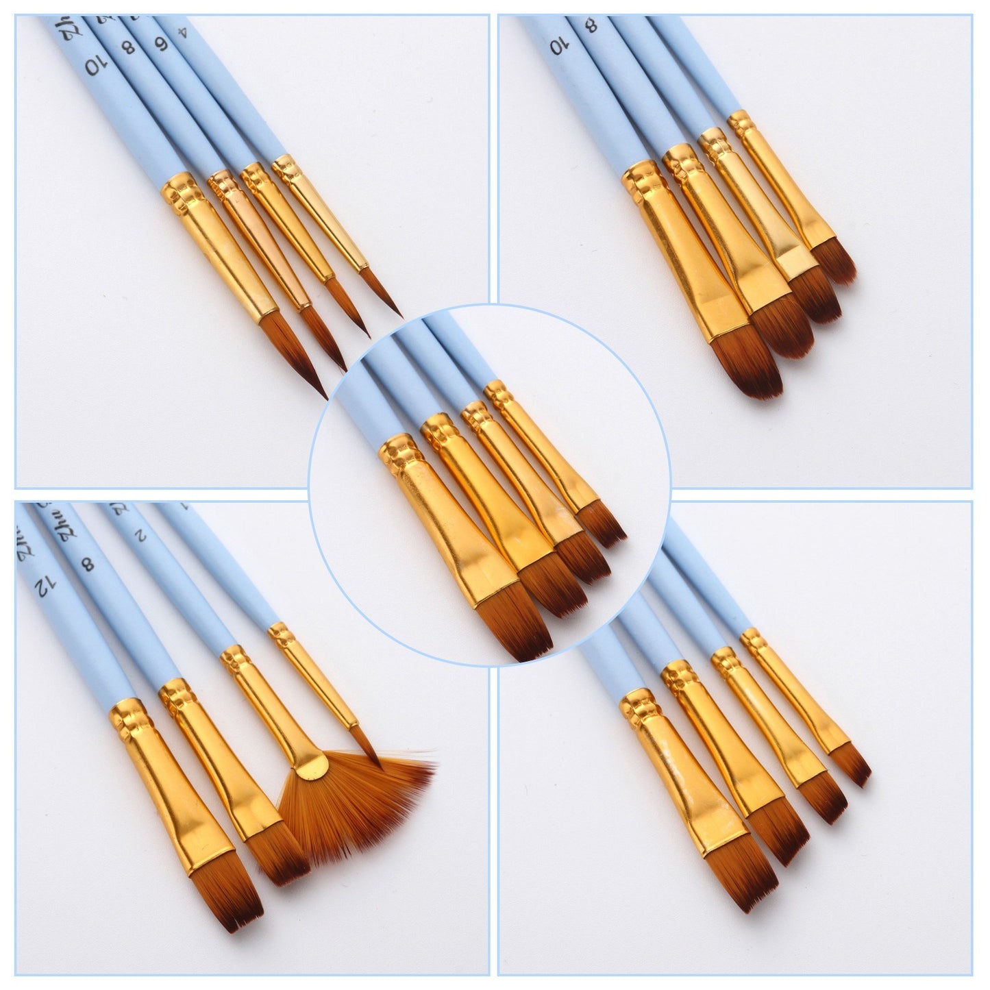 20pcs Artist Paint Brushes Set - Nylon Hair for Acrylic, Watercolor, Gouache, Oil & Face Painting - Ideal for Students & Professionals