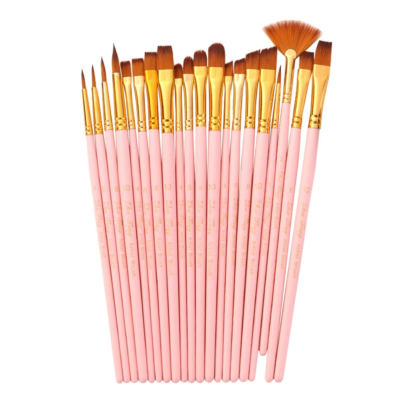 20pcs Artist Paint Brushes Set - Nylon Hair for Acrylic, Watercolor, Gouache, Oil & Face Painting - Ideal for Students & Professionals
