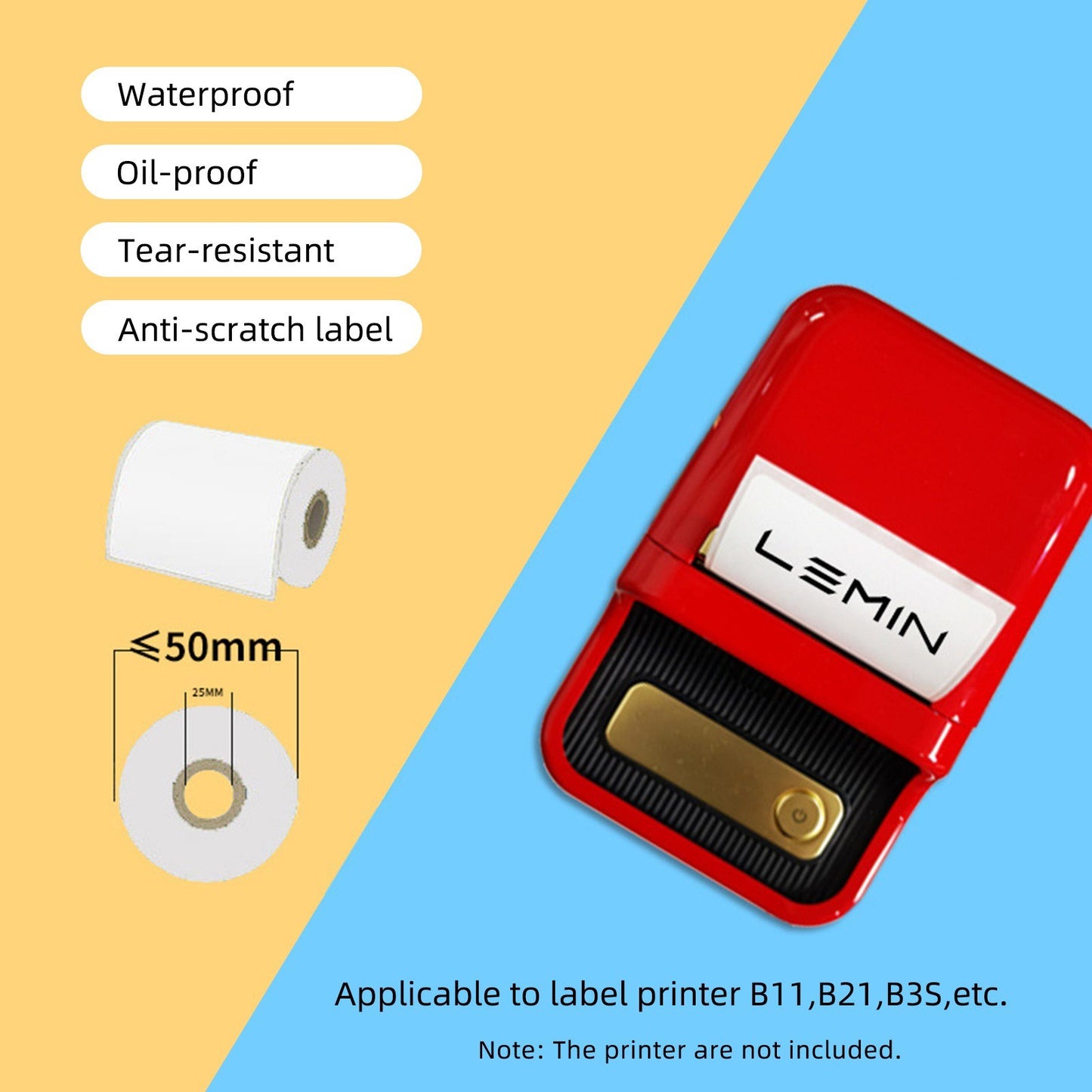 Waterproof Thermal Shipping Labels 1.2x0.8 Inch Self-Adhesive Stickers for Printer - Office & Retail Compatible with B11/B21/B3S