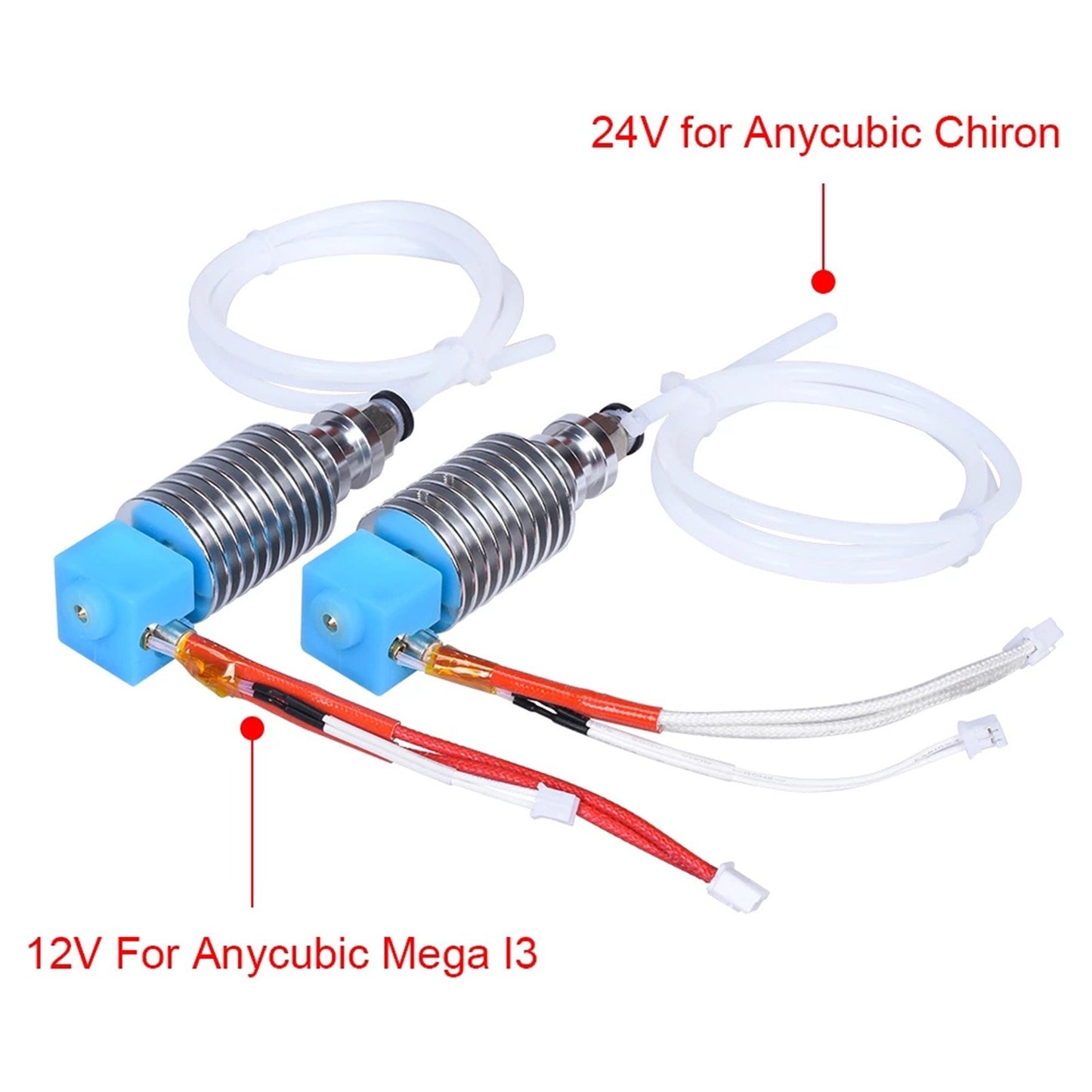 BIQU 3D Printer Hotend V5 J-head Kit for Anycubic Mega Series with 0.4mm Nozzle & Heater Wire - 12V Bowden Extruder, Compatible with ChironS