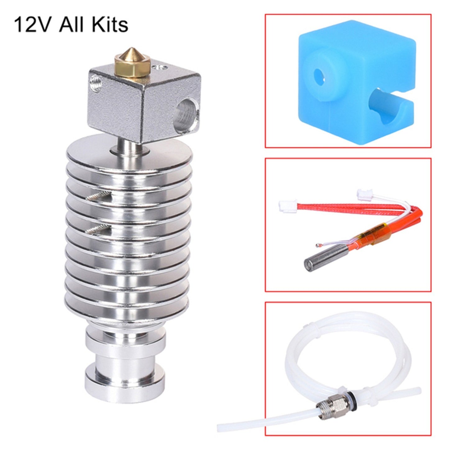 BIQU 3D Printer Hotend V5 J-head Kit for Anycubic Mega Series with 0.4mm Nozzle & Heater Wire - 12V Bowden Extruder, Compatible with ChironS