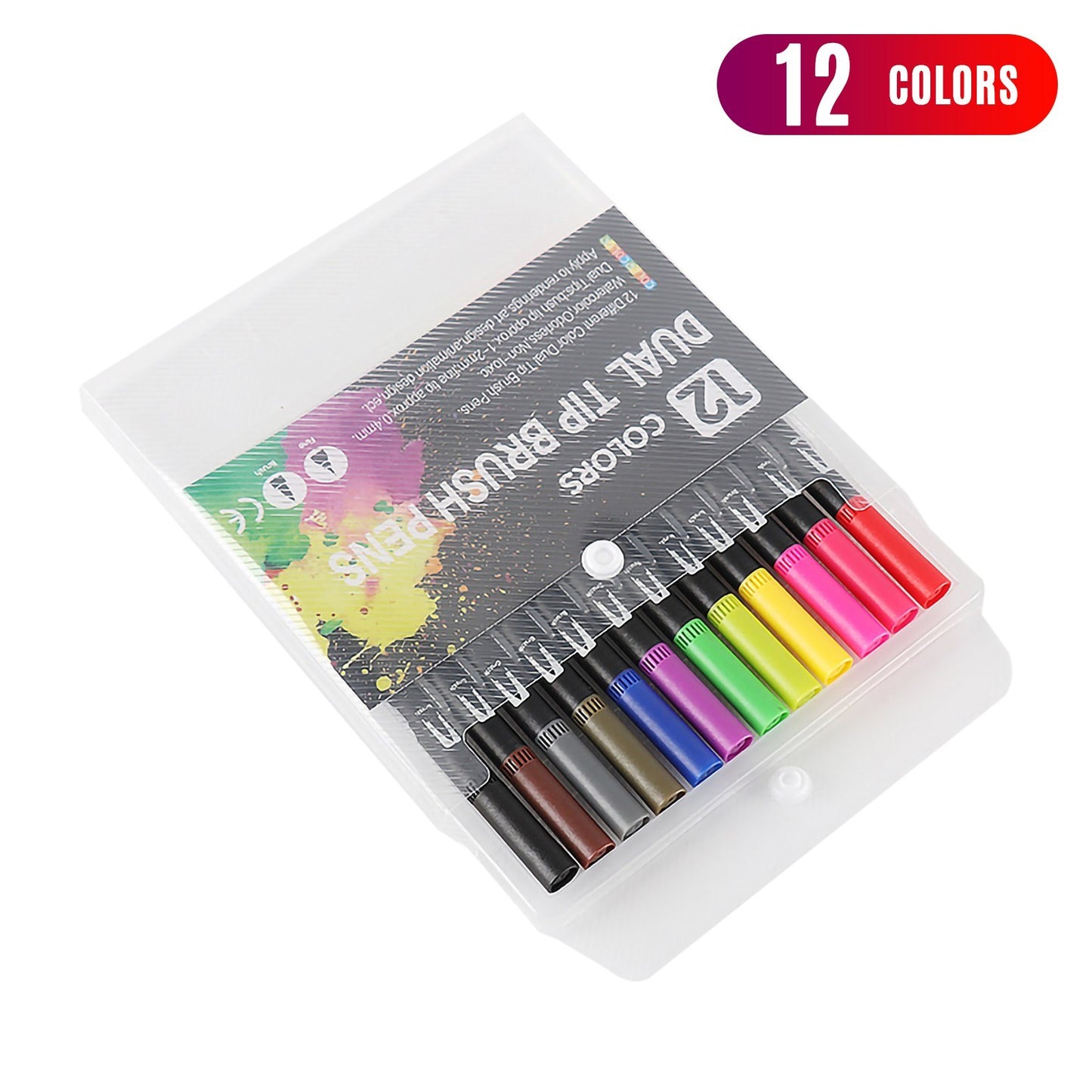 Dual Tip 12-Color Marker Set for Kids & Adults: Fine Point Art Pens for Coloring, Drawing, and Sketching