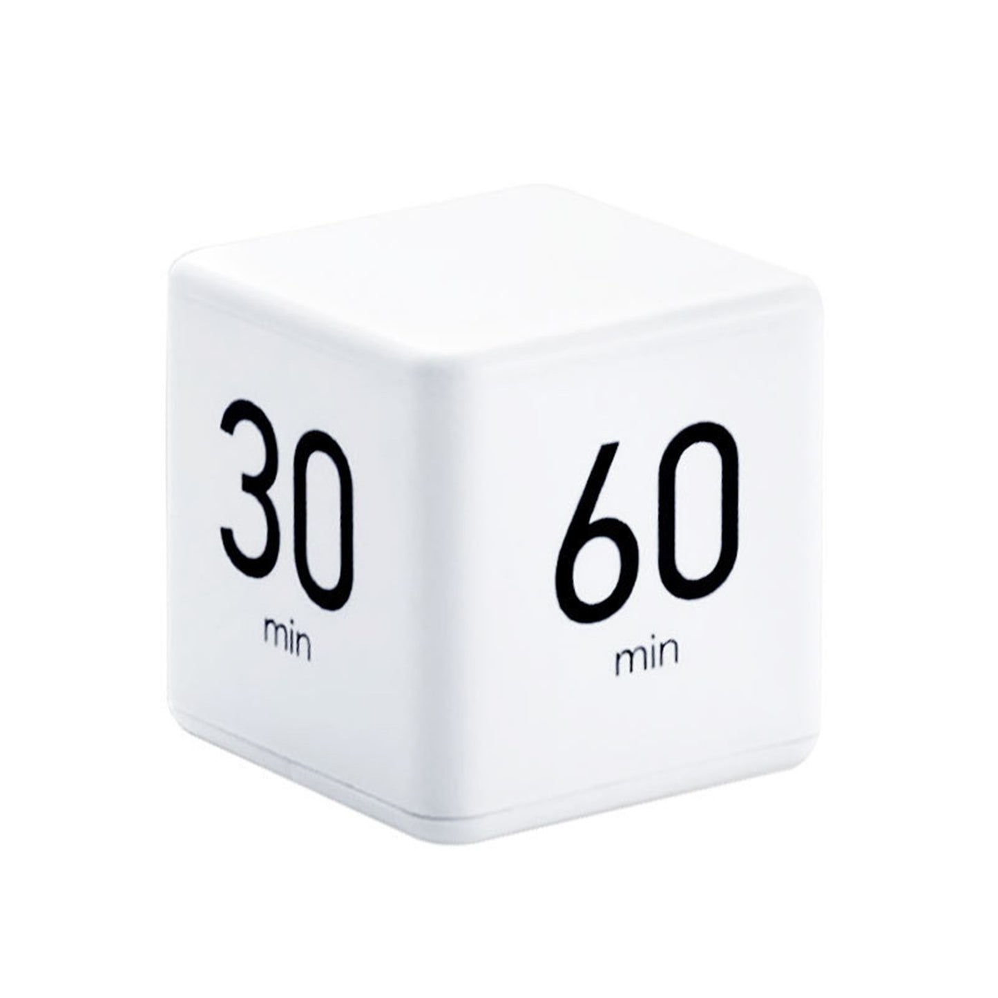 LED Display Cubic Timer: 15/20/30/60-Min Countdown for Study, Exercise, Cooking - White