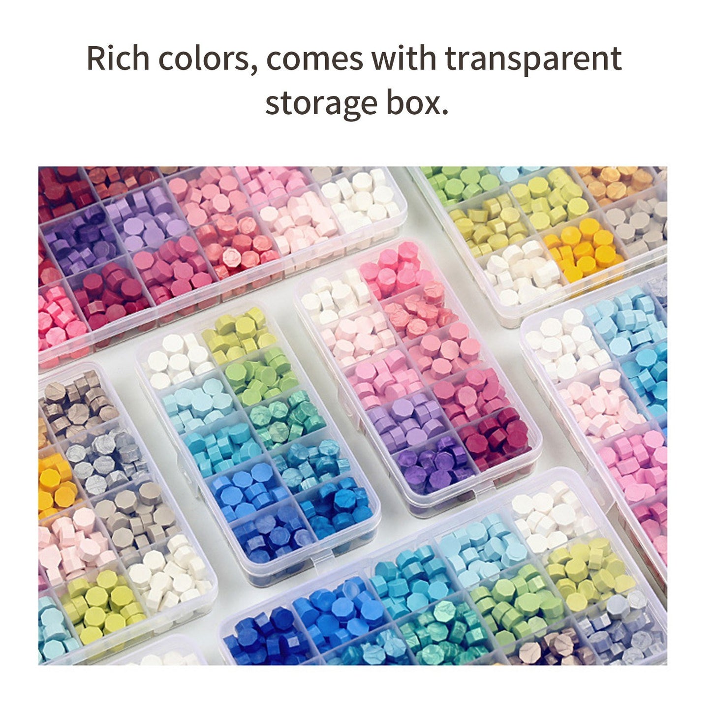 Colorful Sealing Wax Beads Set - 200 Pieces with Storage Box for Stamps, Cards, Envelopes, Wedding Invitations & Crafting