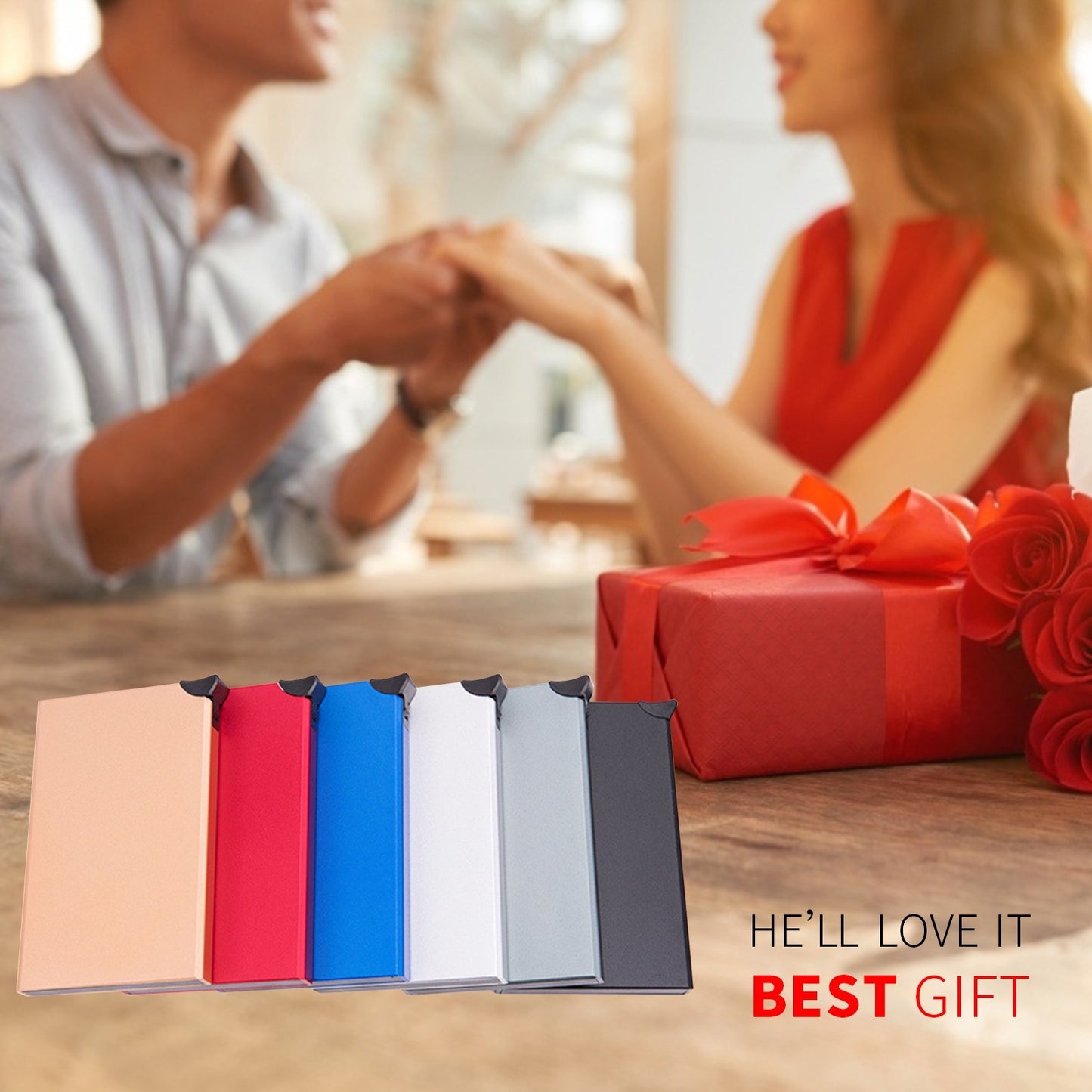 RFID Blocking Aluminum Card Holder - Anti-Theft Wallet Case with Pop-Up Feature for Men & Women