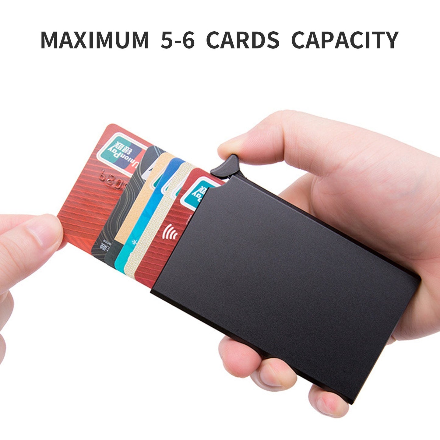 RFID Blocking Aluminum Card Holder - Anti-Theft Wallet Case with Pop-Up Feature for Men & Women
