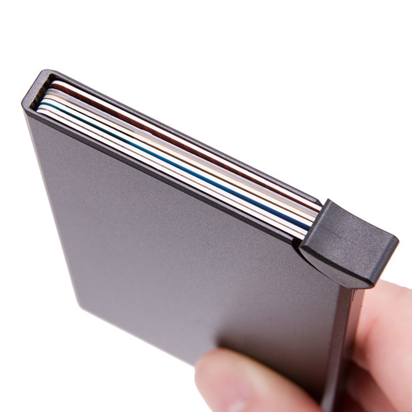RFID Blocking Aluminum Card Holder - Anti-Theft Wallet Case with Pop-Up Feature for Men & Women