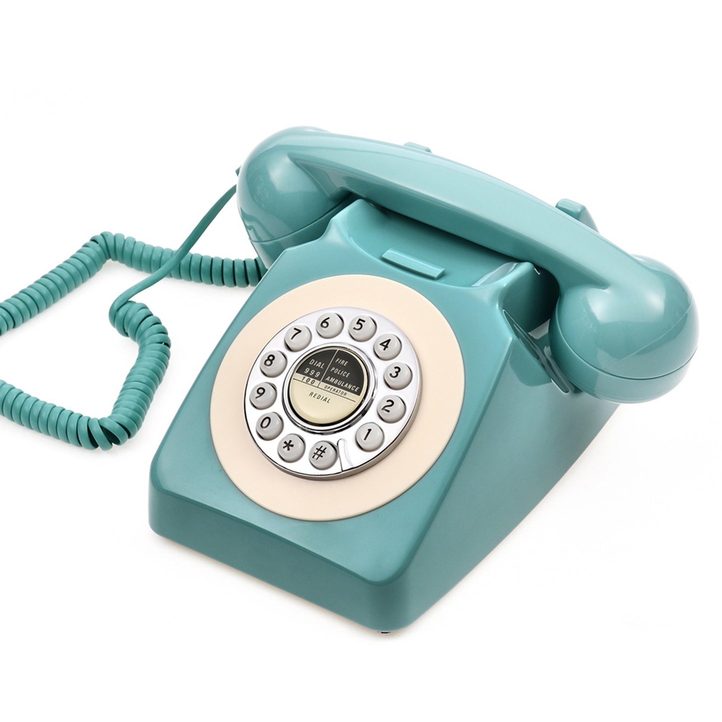 80s Vintage Style Corded Desk Phone with Ring Volume Control for Home, Office, or Cafe Decor