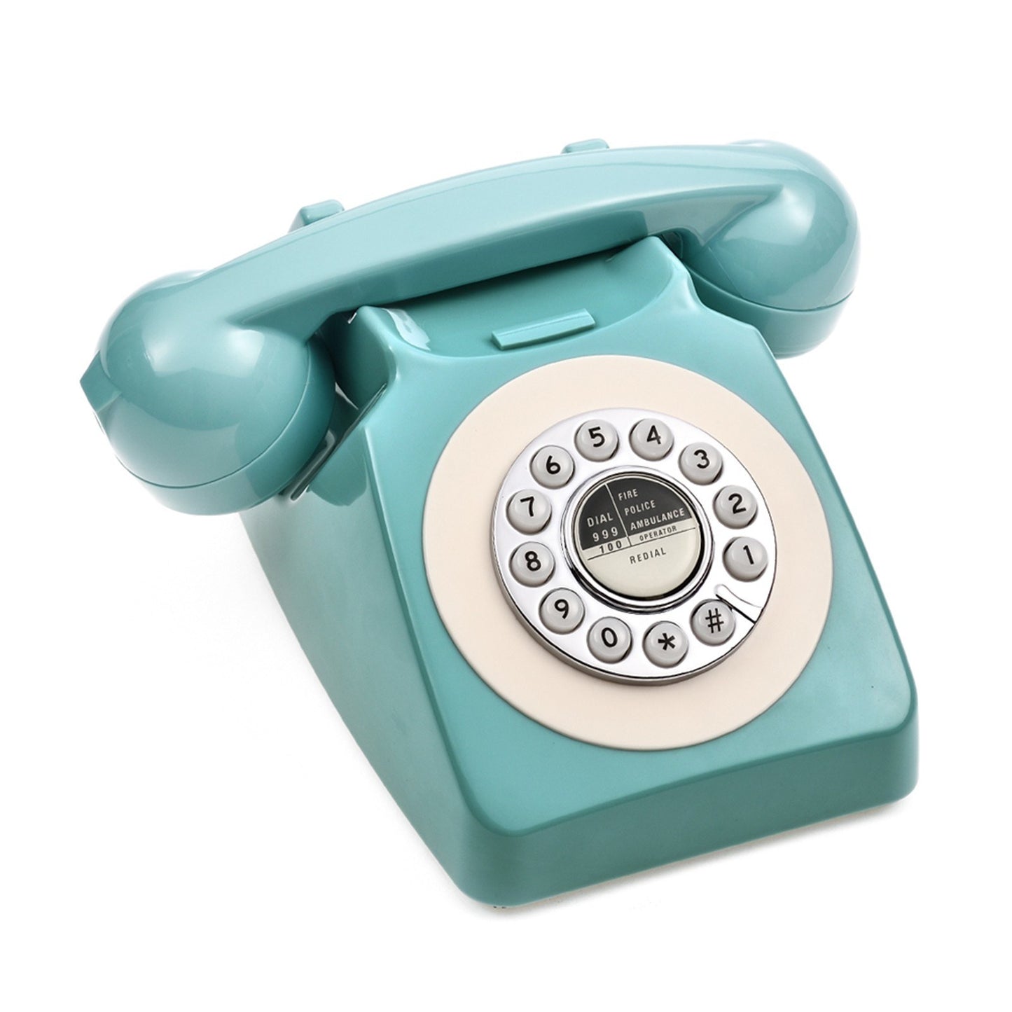 80s Vintage Style Corded Desk Phone with Ring Volume Control for Home, Office, or Cafe Decor