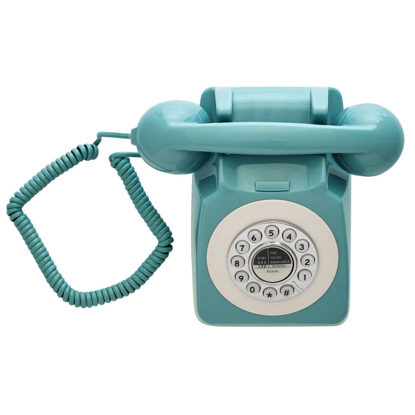 80s Vintage Style Corded Desk Phone with Ring Volume Control for Home, Office, or Cafe Decor