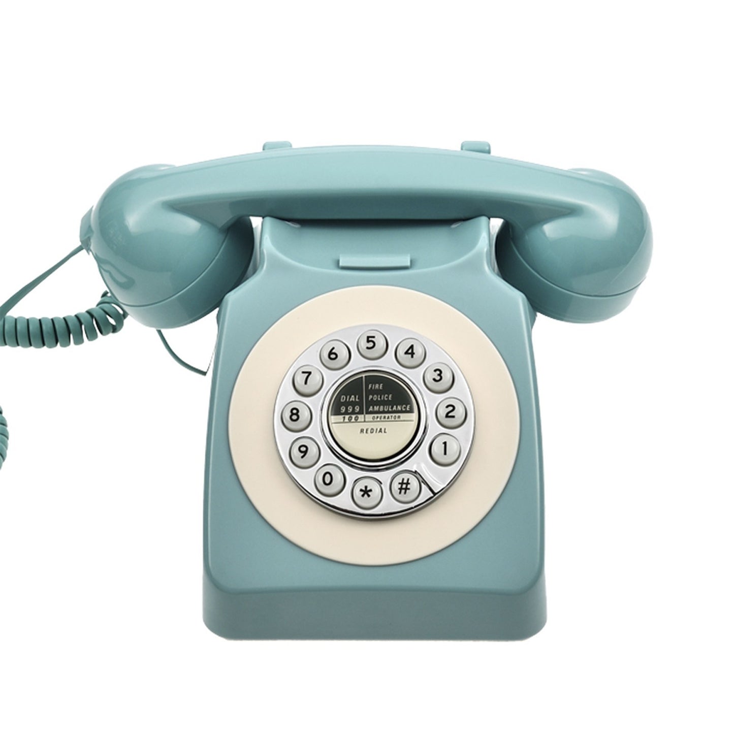 80s Vintage Style Corded Desk Phone with Ring Volume Control for Home, Office, or Cafe Decor