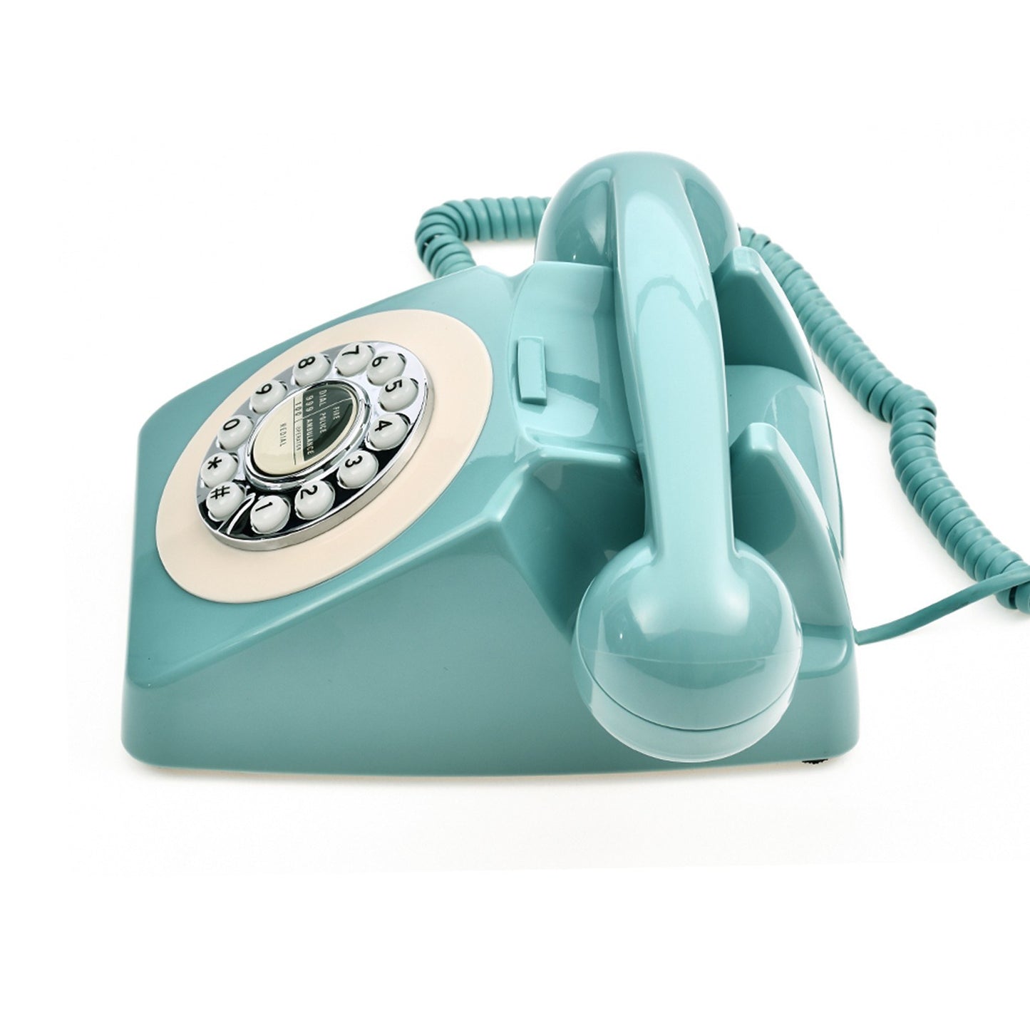 80s Vintage Style Corded Desk Phone with Ring Volume Control for Home, Office, or Cafe Decor