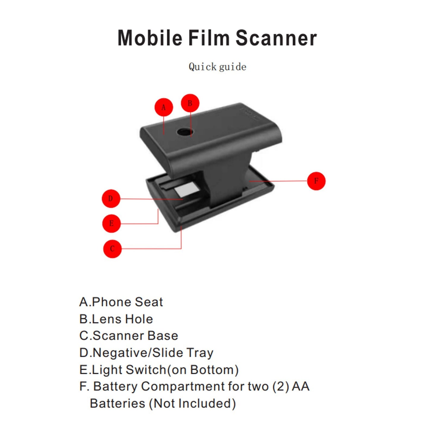 35mm/135mm Film and Slide Scanner for Mobile