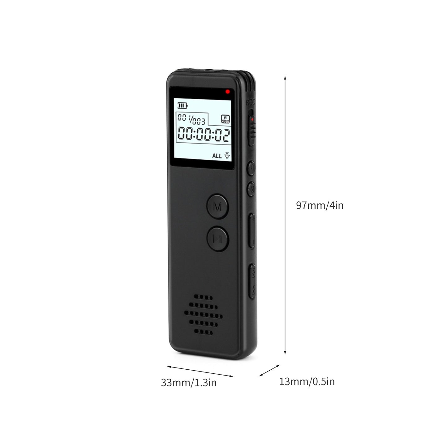 HD Digital Voice Activated Recorder with Noise Reduction, MP3 Player & Line-In Function - 10h Continuous Recording for Meetings, Lectures, Interviews, Classes