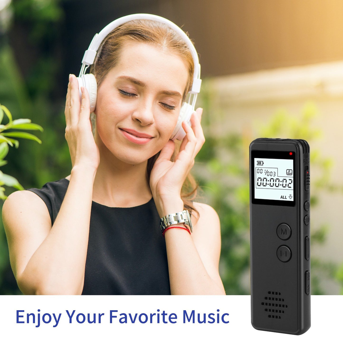HD Digital Voice Activated Recorder with Noise Reduction, MP3 Player & Line-In Function - 10h Continuous Recording for Meetings, Lectures, Interviews, Classes