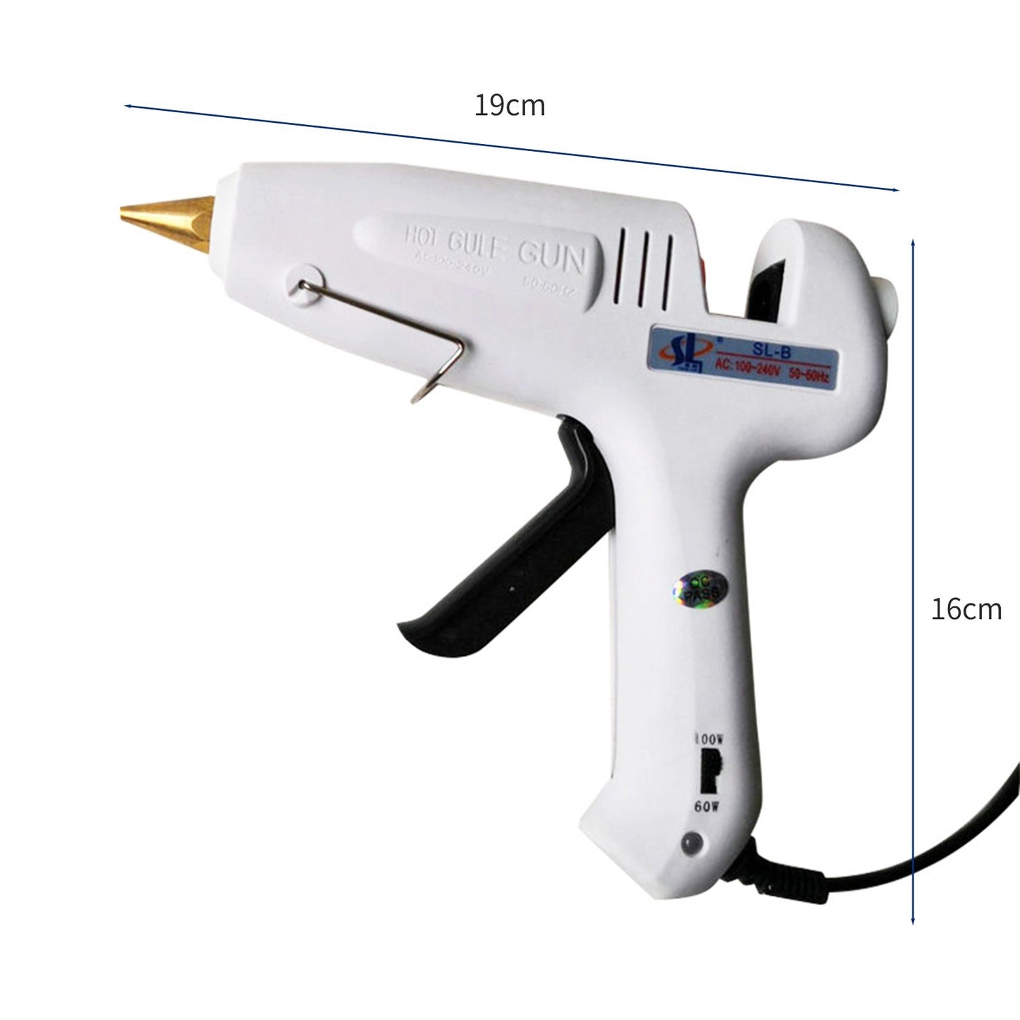 Dual Power Hot Melt Glue Gun 60W/100W with Metal Nozzle & 11 Glue Sticks for DIY Arts, Crafts, Wood, Glass, Plastic Repairs