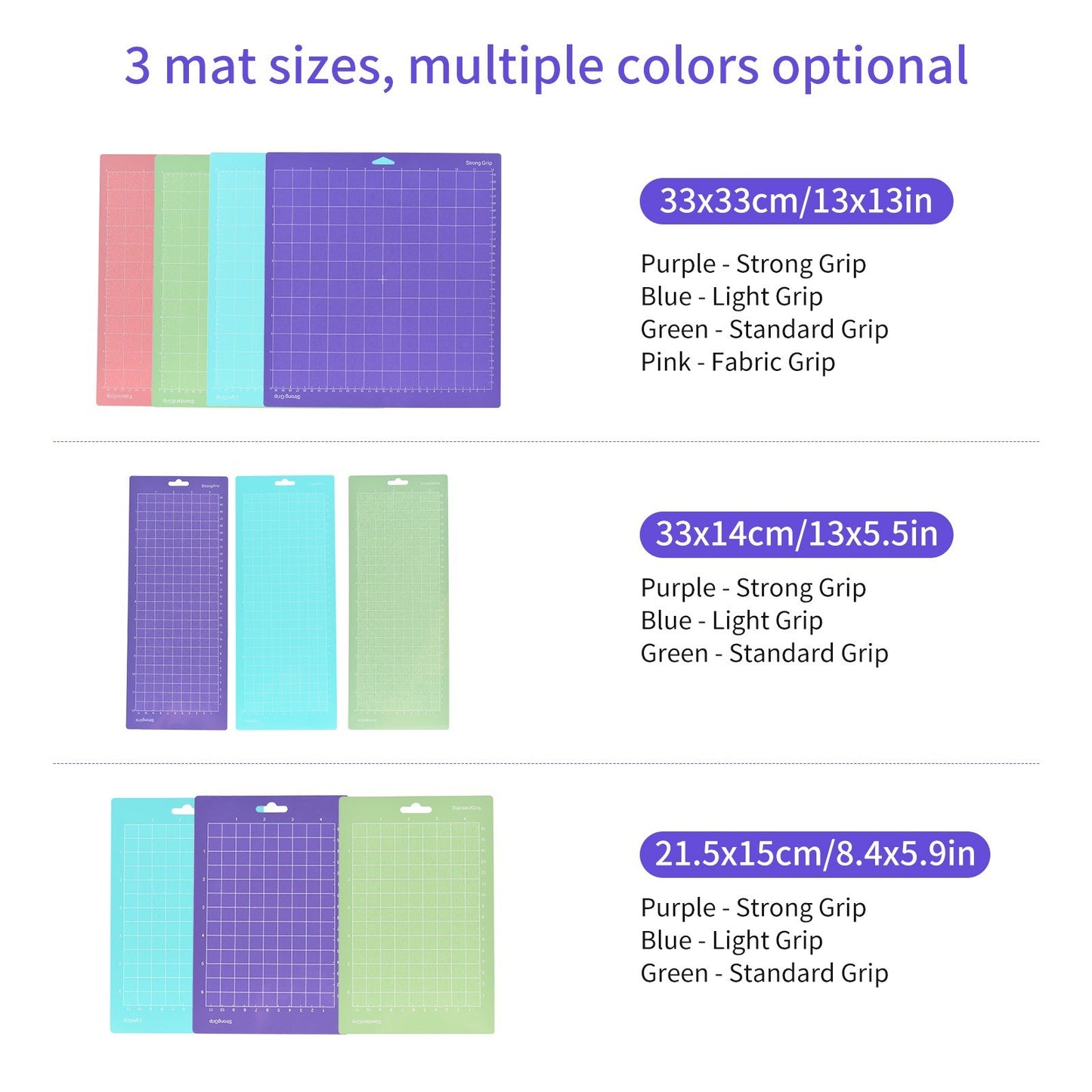 12x12 Adhesive Non-Slip Cutting Mats for Silhouette Cameo & Cricut Explore - 4 Pack Gridded Replacements