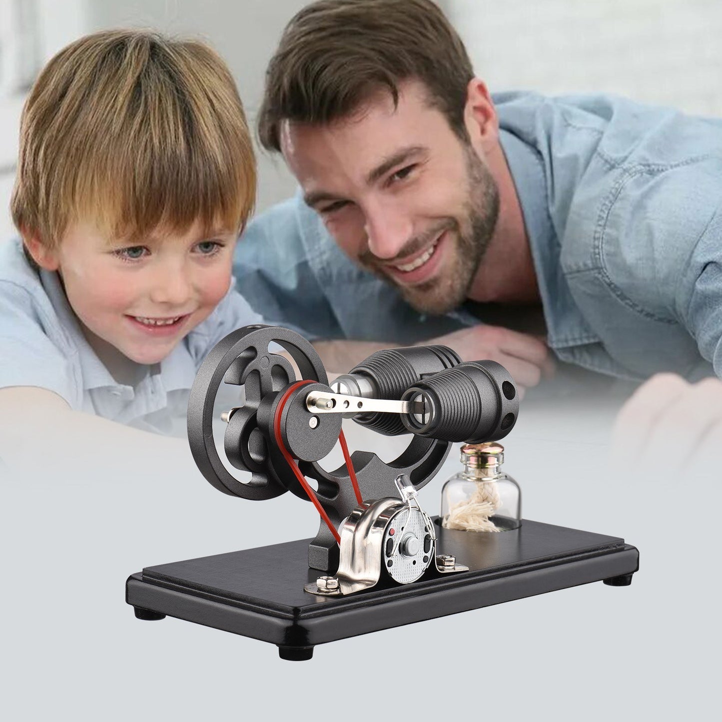 LL-006-BR Stirling Engine Hot Air Electricity Generator Model