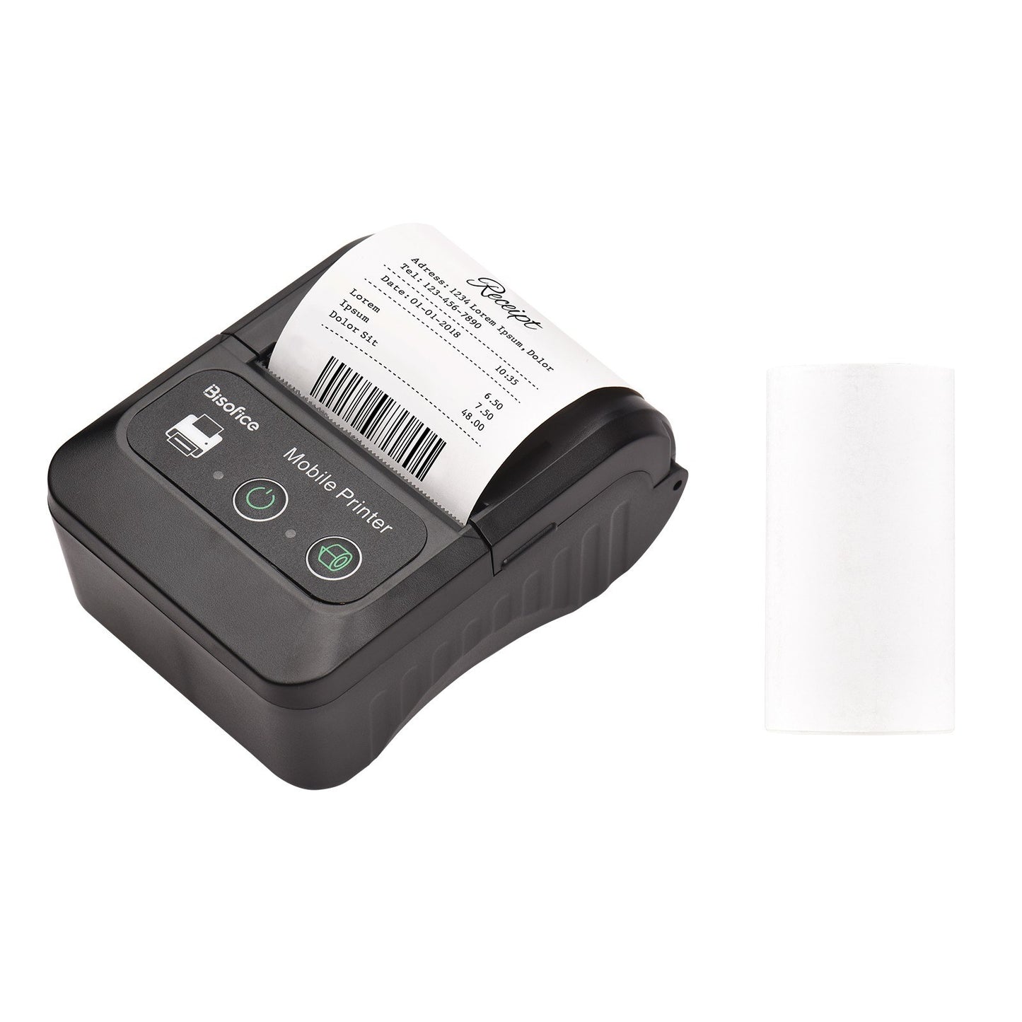 Bisofice 58mm Portable Thermal Receipt Printer + 1 Roll