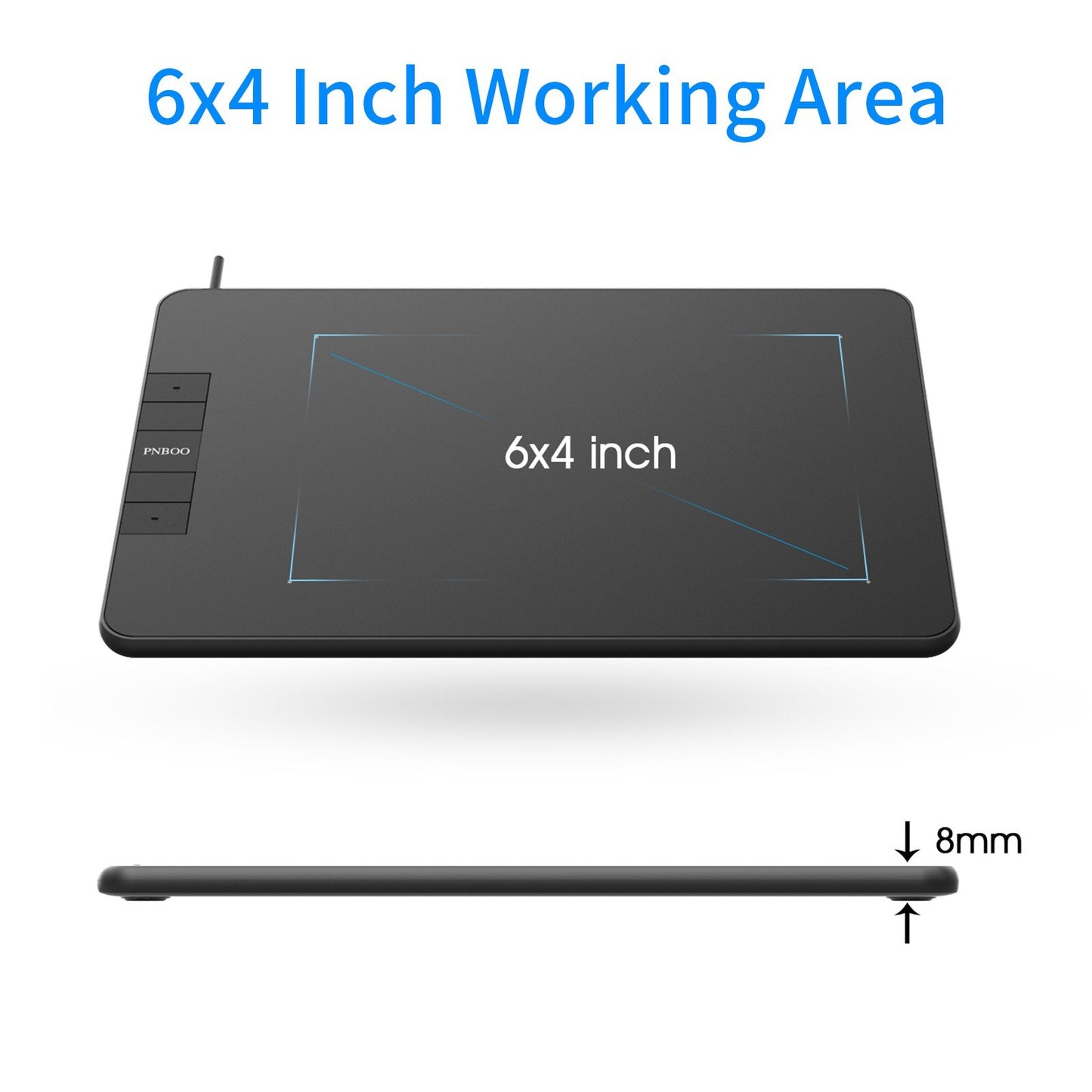 PNBOO PN640 6x4 Inch Drawing Tablet with Battery-Free Stylus
