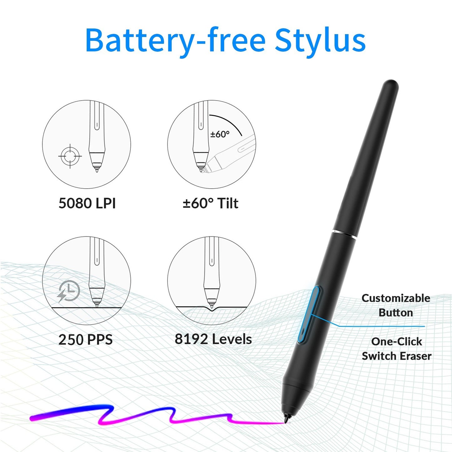 PNBOO PN640 6x4 Inch Drawing Tablet with Battery-Free Stylus