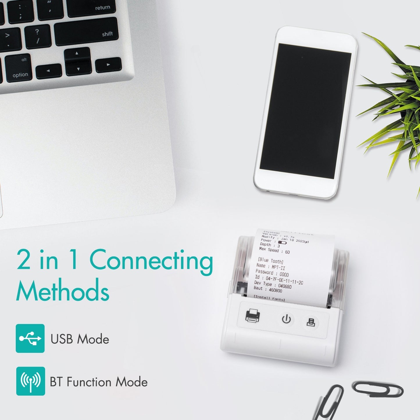 Compact Wireless Thermal Receipt Printer