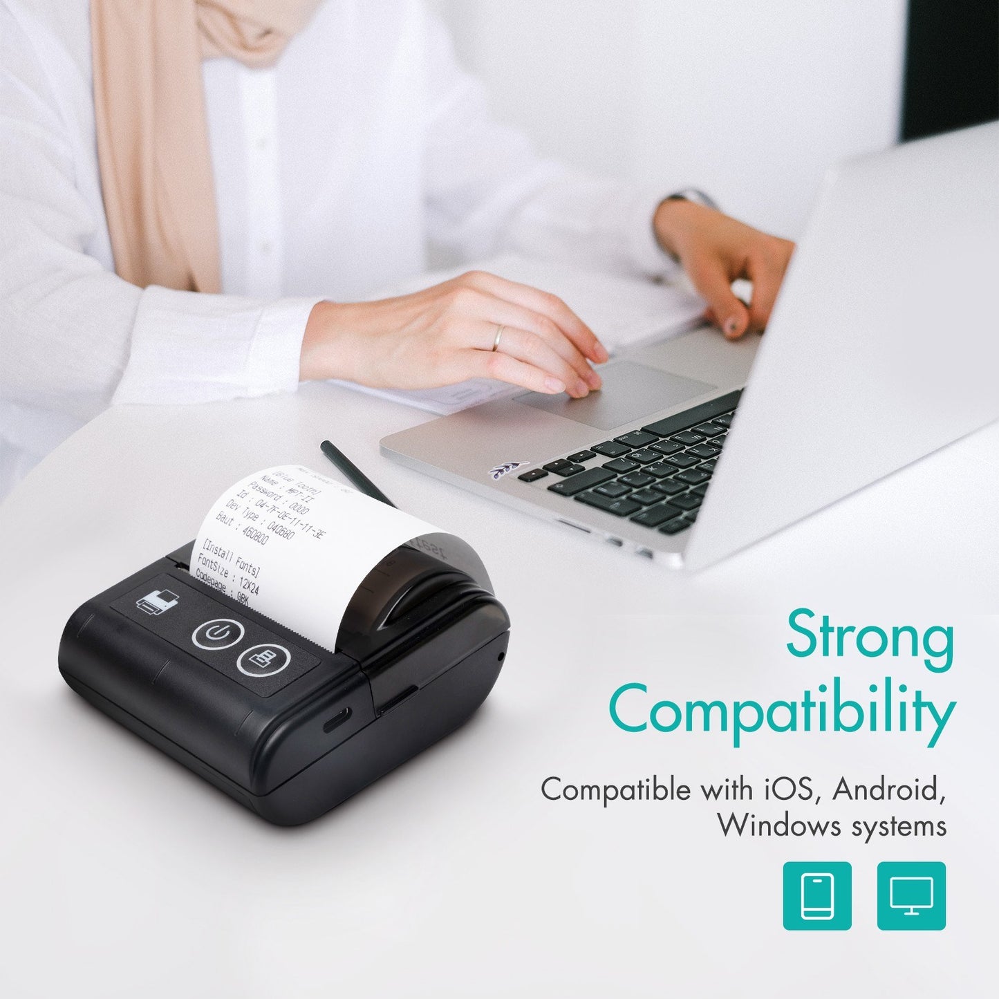 Compact Wireless Thermal Receipt Printer