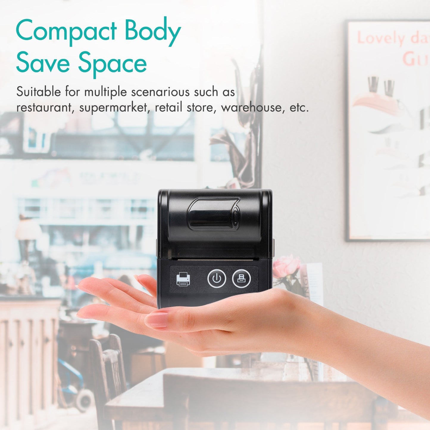 Compact Wireless Thermal Receipt Printer