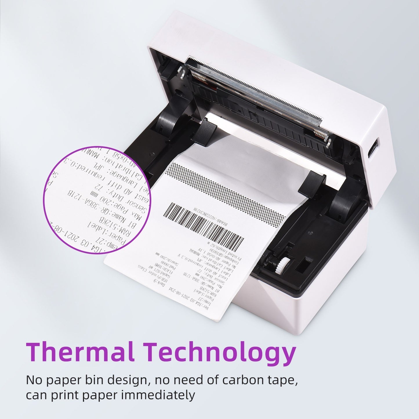 Wireless 4x6 Thermal Label Printer for High-Speed Shipping Labels - USB/BT Connection