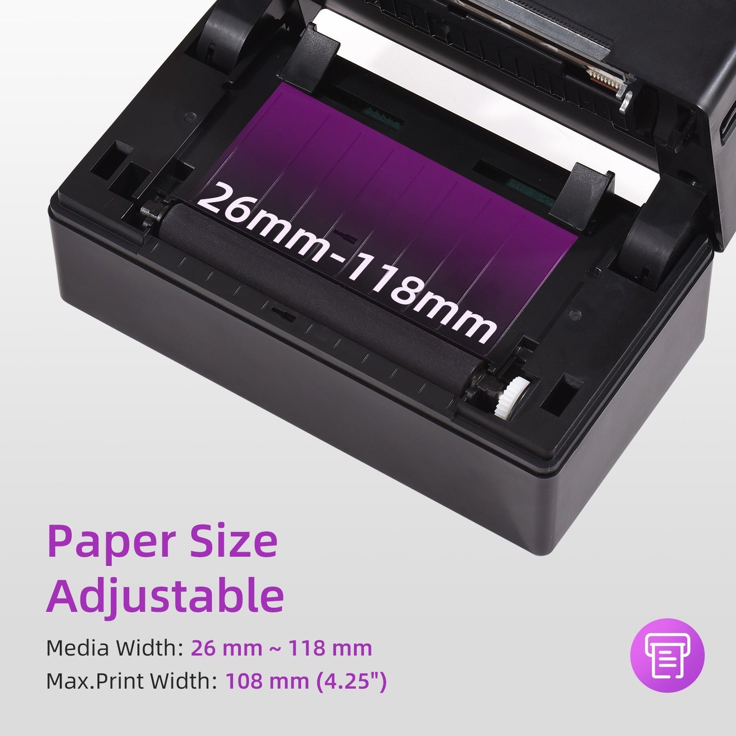 Wireless 4x6 Thermal Label Printer for High-Speed Shipping Labels - USB/BT Connection