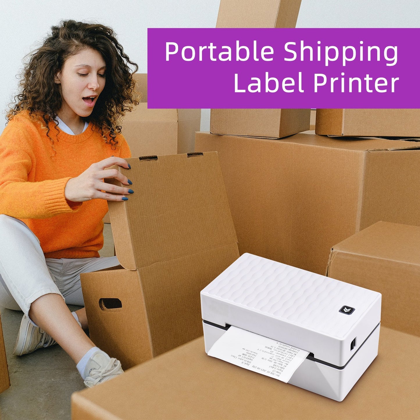 Wireless 4x6 Thermal Label Printer for High-Speed Shipping Labels - USB/BT Connection