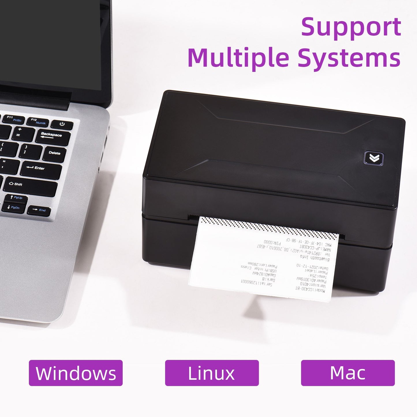 Wireless 4x6 Thermal Label Printer for High-Speed Shipping Labels - USB/BT Connection
