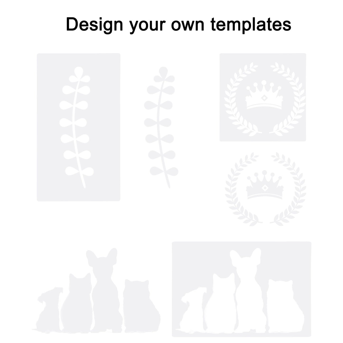20 PCS 12x12in Blank Stencil Sheets + 3 Non-Slip Gridded Replacement Cutting Mats