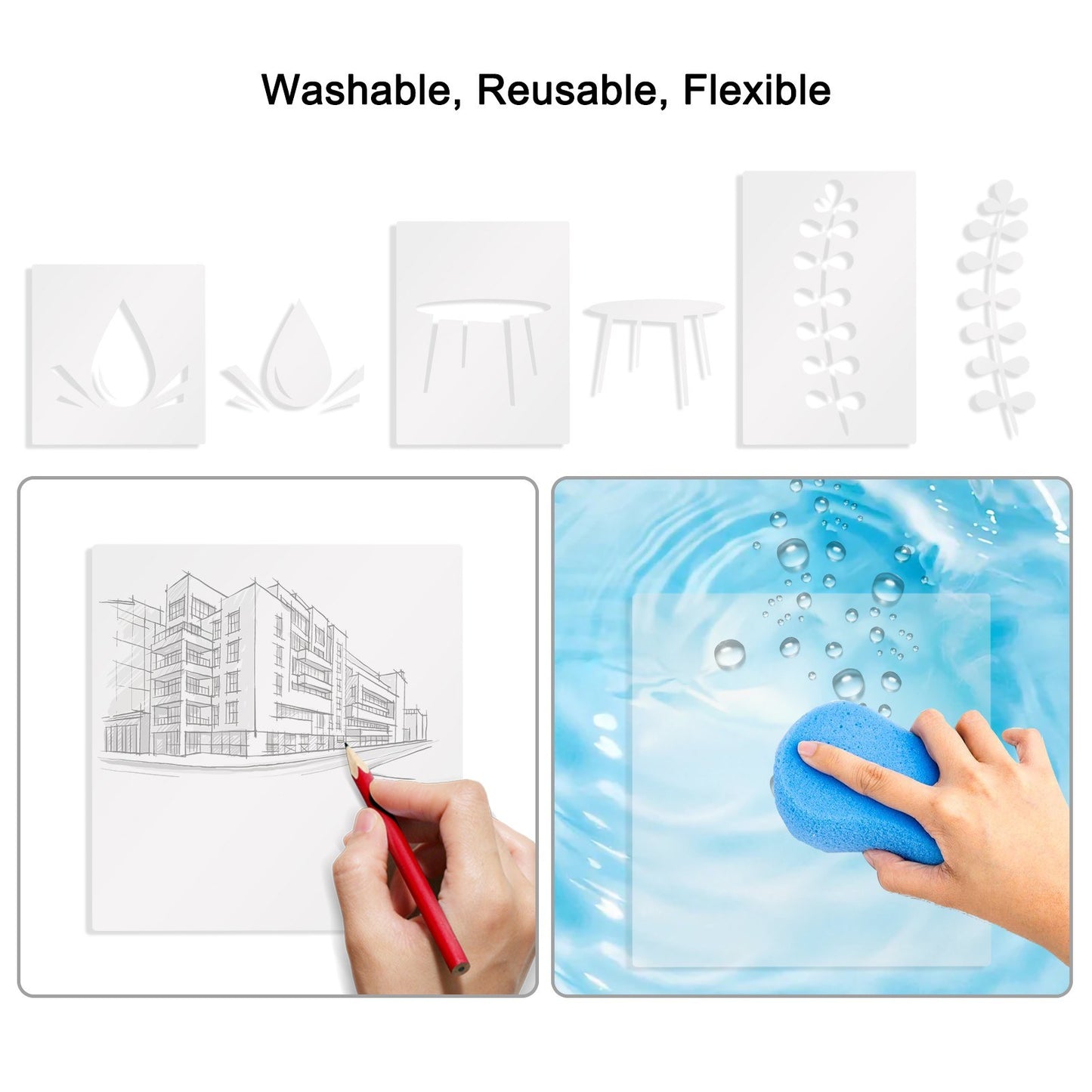 20 PCS 12x12in Blank Stencil Sheets + 3 Non-Slip Gridded Replacement Cutting Mats