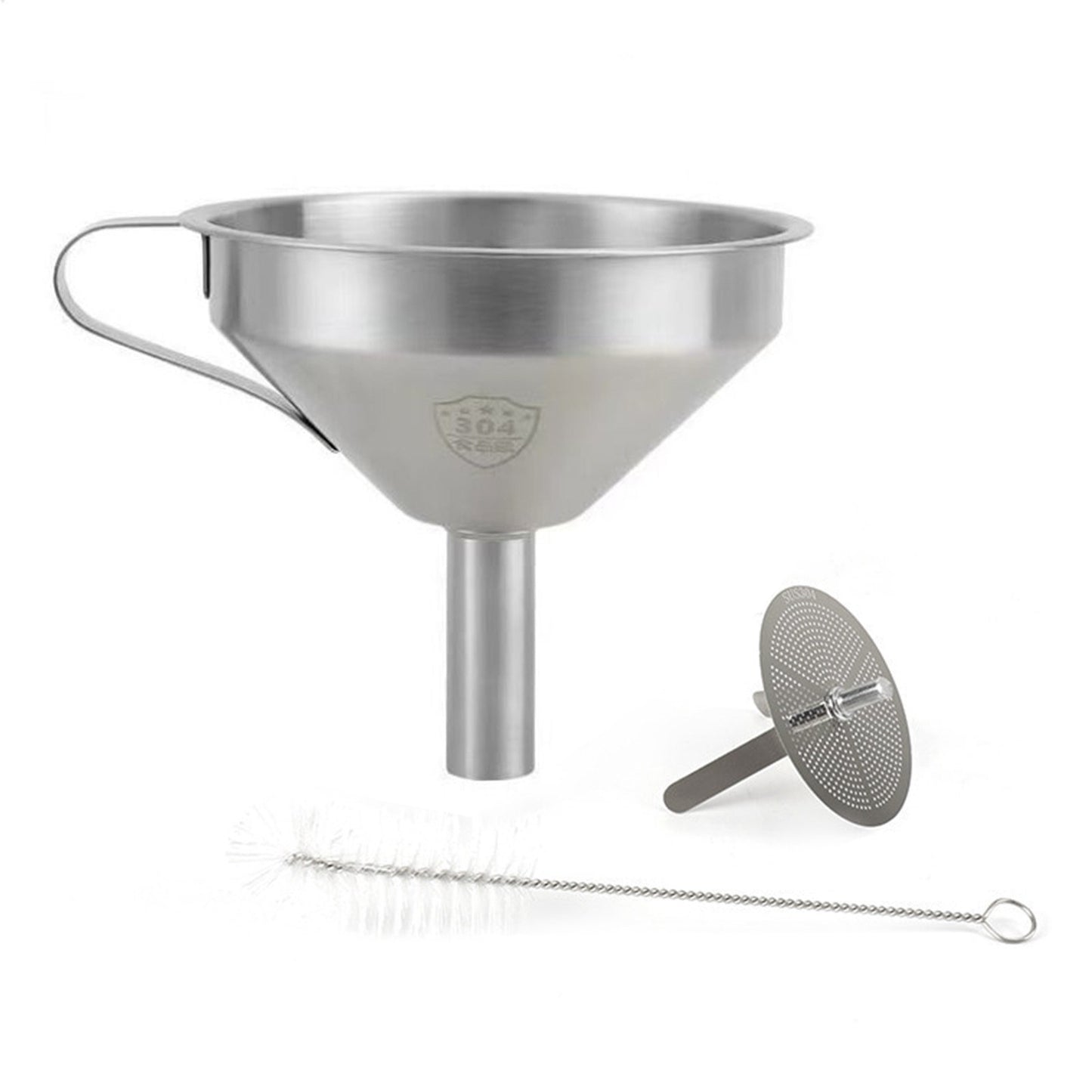 Durable 304 Stainless Steel 3D Printer Resin Filter Funnel with Removable Net & Cleaning Brush