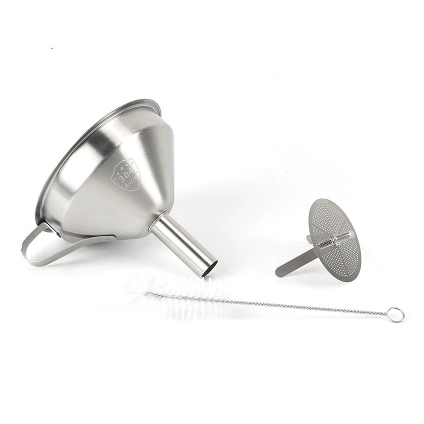 Durable 304 Stainless Steel 3D Printer Resin Filter Funnel with Removable Net & Cleaning Brush