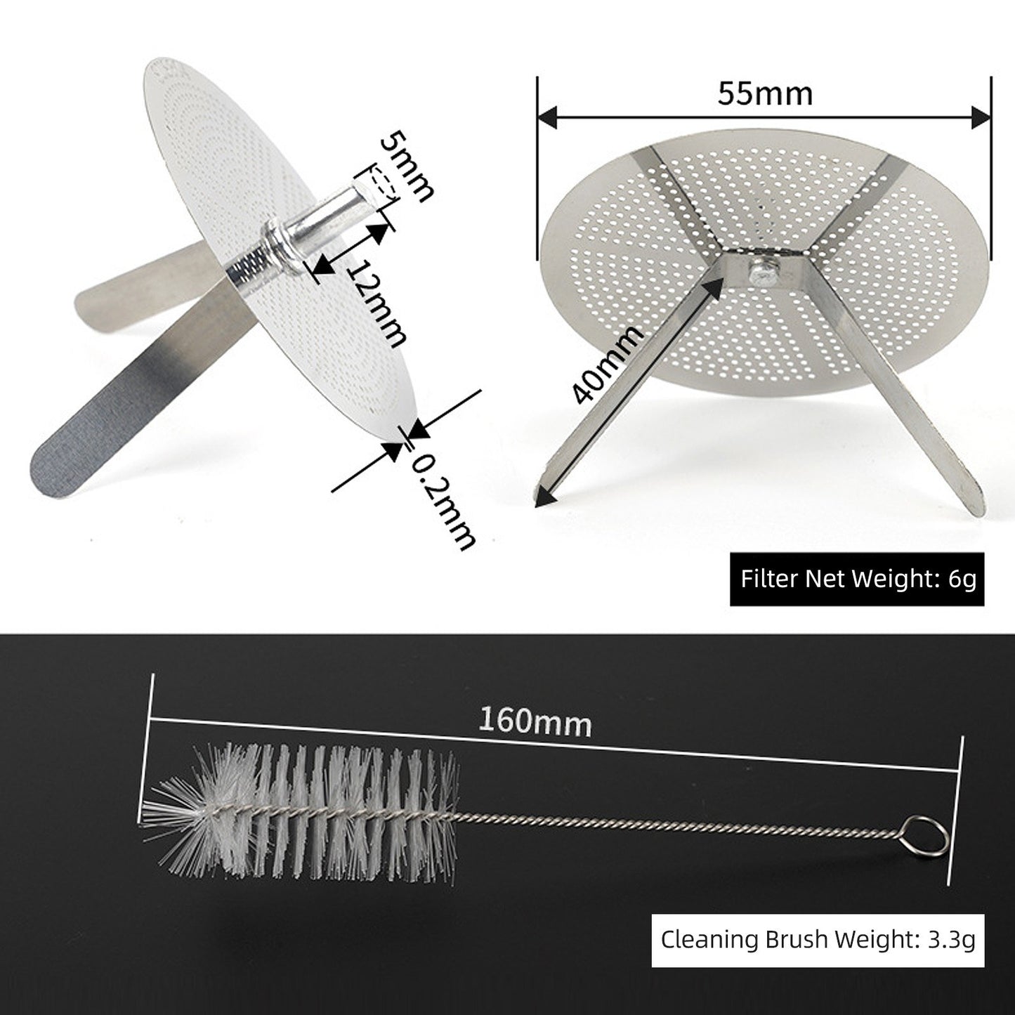 Durable 304 Stainless Steel 3D Printer Resin Filter Funnel with Removable Net & Cleaning Brush