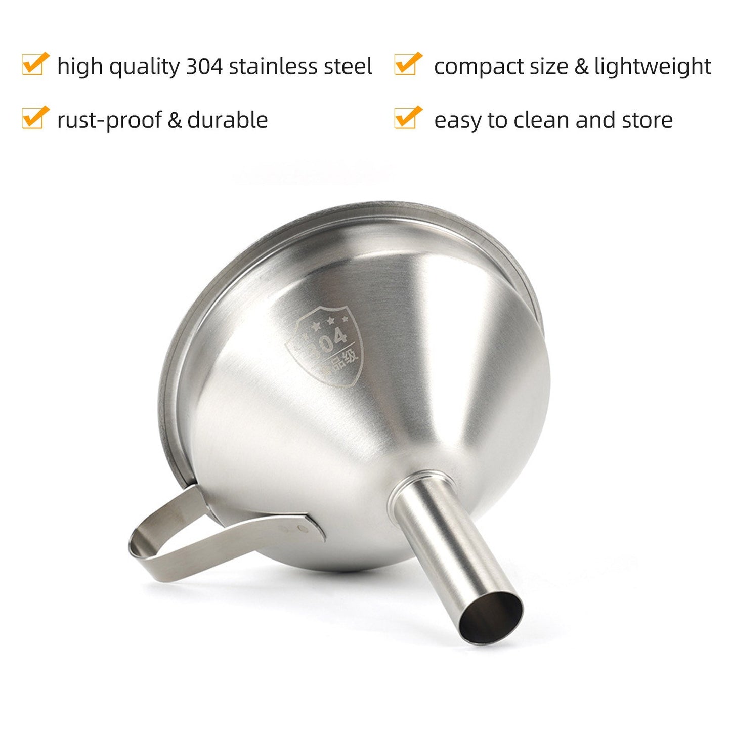 Durable 304 Stainless Steel 3D Printer Resin Filter Funnel with Removable Net & Cleaning Brush